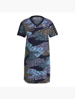 Adidas FARM Rio 3-Streifen Print Cotton V-Neck Kleid