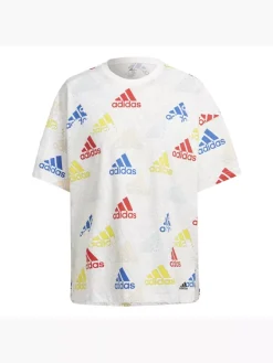 Adidas Essentials Multi-Colored Logo Boyfriend T-Shirt