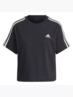 Adidas Essentials 3-Streifen Single Jersey Crop-Top