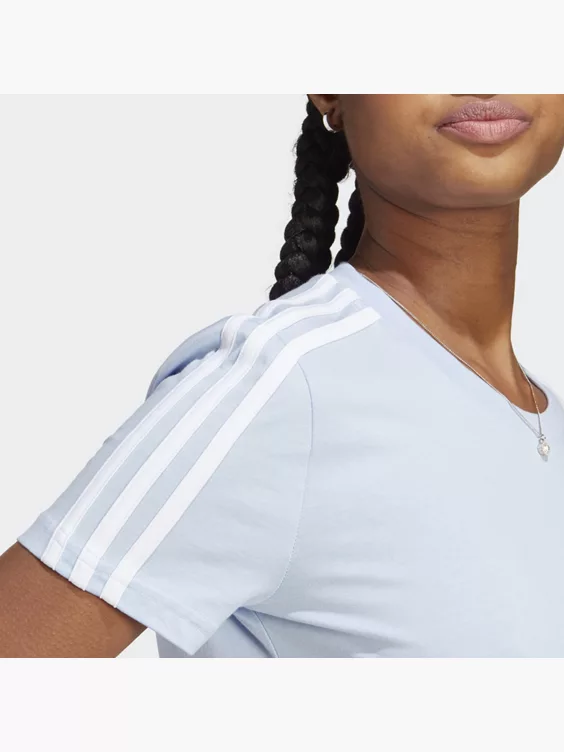 Adidas LOUNGEWEAR Essentials Slim 3-Streifen T-Shirt 3 Adidas LOUNGEWEAR Essentials Slim 3-Streifen T-Shirt – Bild 3